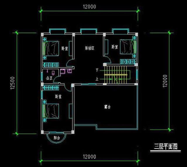 開間12米的兩款三層別墅設(shè)計(jì)圖，功能齊全，居住舒適