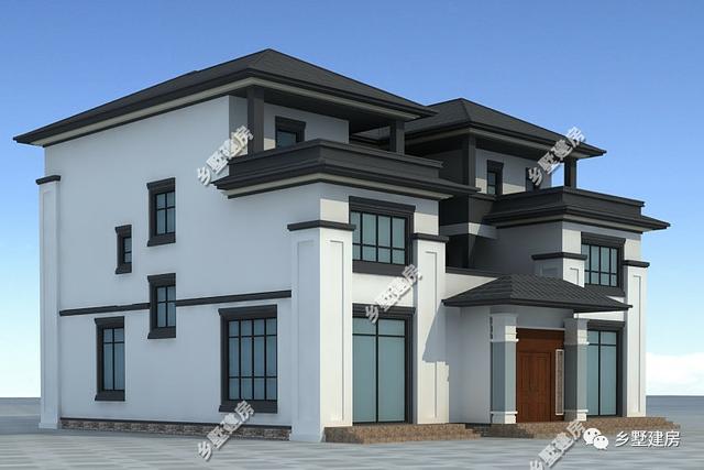 中國(guó)風(fēng)臨街帶商鋪、辦公、住家和出租為一體的別墅設(shè)計(jì)圖