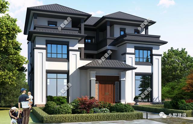 中國(guó)風(fēng)臨街帶商鋪、辦公、住家和出租為一體的別墅設(shè)計(jì)圖