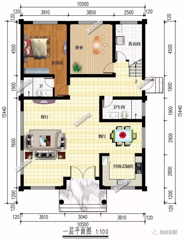 帶大露臺(tái)的四層自建房設(shè)計(jì)圖，既能滿(mǎn)足晾曬的需要，又能提供休閑的平臺(tái)