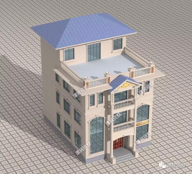 帶大露臺(tái)的四層自建房設(shè)計(jì)圖，既能滿(mǎn)足晾曬的需要，又能提供休閑的平臺(tái)