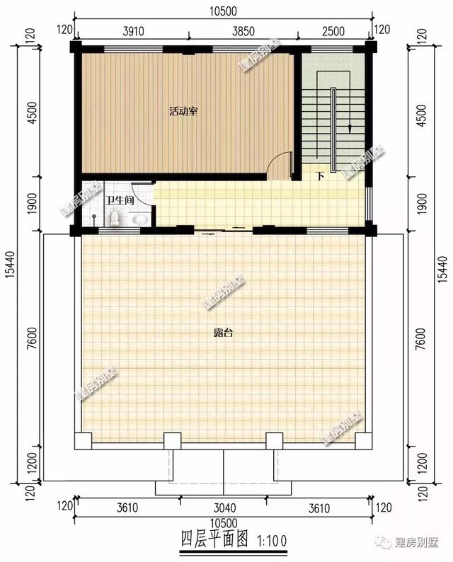 帶大露臺(tái)的四層自建房設(shè)計(jì)圖，既能滿(mǎn)足晾曬的需要，又能提供休閑的平臺(tái)