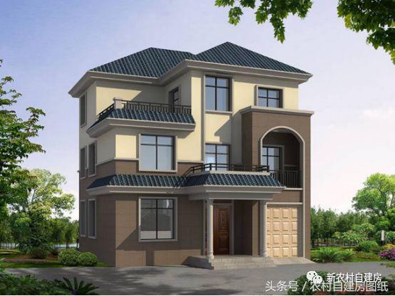 10.56米x10.3米農(nóng)村三層別墅設(shè)計(jì)圖，經(jīng)濟(jì)適用，布局簡單合理，造價(jià)26萬。