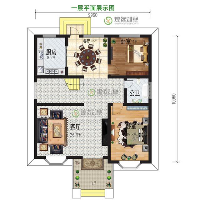10x11米農(nóng)村三層別墅自建房，簡(jiǎn)歐風(fēng)情。