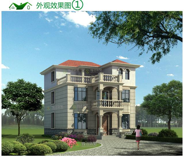 10x11米農(nóng)村三層別墅自建房，簡(jiǎn)歐風(fēng)情。