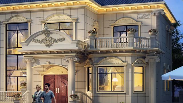 二層歐式別墅設(shè)計圖，很漂亮，建一棟在村里，一定是最耀眼的那一棟！