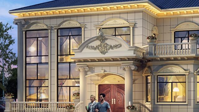 二層歐式別墅設(shè)計圖，很漂亮，建一棟在村里，一定是最耀眼的那一棟！