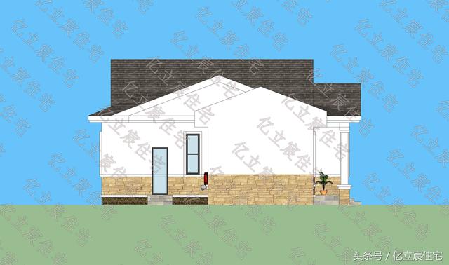 占地135平的一層簡(jiǎn)歐別墅設(shè)計(jì)圖，外觀時(shí)尚大氣，生活功能一應(yīng)俱全，適合農(nóng)村自建。
