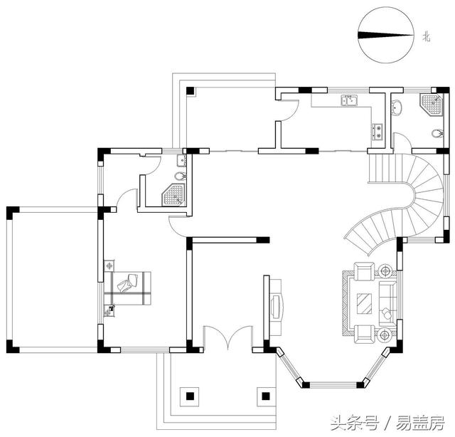 福建410平三層簡歐別墅設(shè)計圖，帶超大露臺，造價61萬。