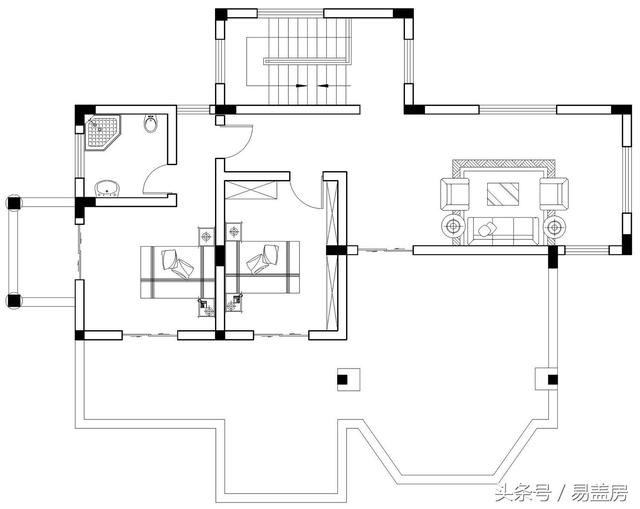 福建410平三層簡歐別墅設(shè)計圖，帶超大露臺，造價61萬。