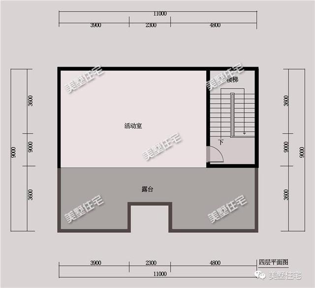 11X9米四層小宅基地現(xiàn)代別墅設(shè)計(jì)圖，外觀精致，布局合理。