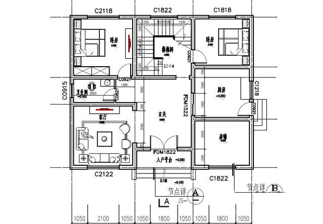 占地120平的三層別墅設(shè)計圖，比價通用并且物美價廉，造價僅需20萬元
