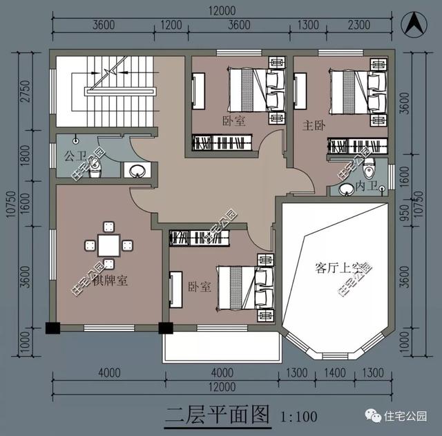 10x12米三層平頂自建房，戶(hù)型方正，時(shí)尚大氣，40萬(wàn)以?xún)?nèi)，是一套真正適合咱老百姓自建的農(nóng)村別墅戶(hù)型。