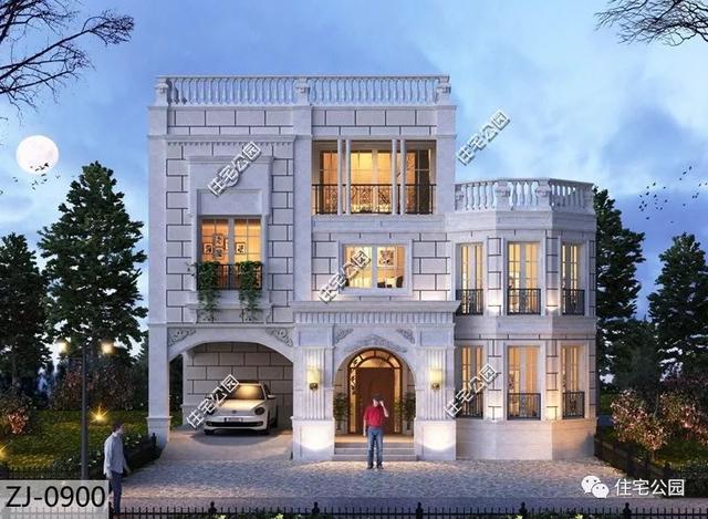 10x12米三層平頂自建房，戶(hù)型方正，時(shí)尚大氣，40萬(wàn)以?xún)?nèi)，是一套真正適合咱老百姓自建的農(nóng)村別墅戶(hù)型。