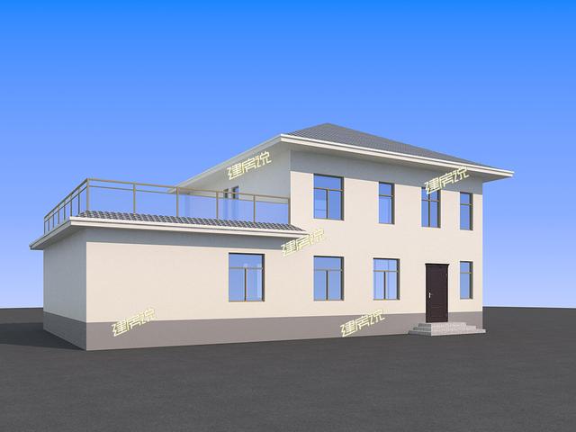 占地面積215的二層別墅設(shè)計圖，帶挑空客廳+車庫，外型簡單不復(fù)雜，溫馨舒適。