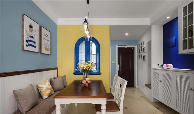 96平米兩居室地中海裝修風(fēng)格完成，清爽怡人，大包9萬(wàn)