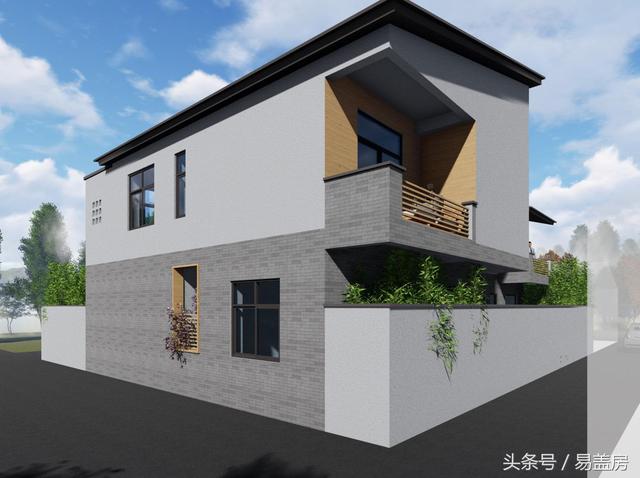 17.9m×12.2m二層新中式別墅設(shè)計圖，帶樓梯天井+4大露臺，造價48萬。