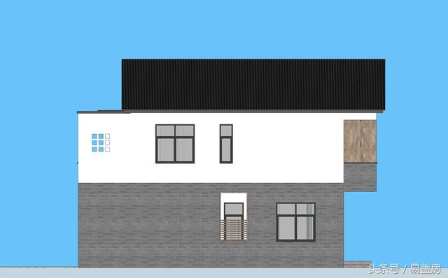 17.9m×12.2m二層新中式別墅設(shè)計圖，帶樓梯天井+4大露臺，造價48萬。
