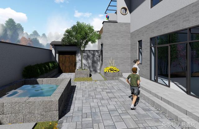 17.9m×12.2m二層新中式別墅設(shè)計圖，帶樓梯天井+4大露臺，造價48萬。