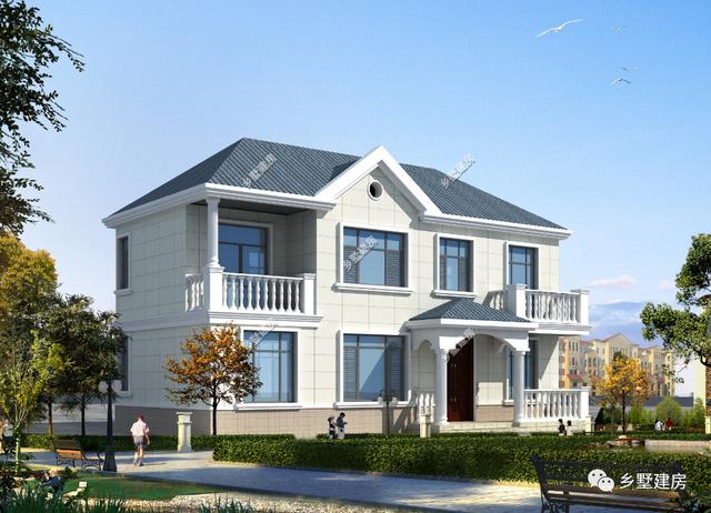 兩款宅基地小的二層別墅設計圖，精致大氣，造價只要17萬？