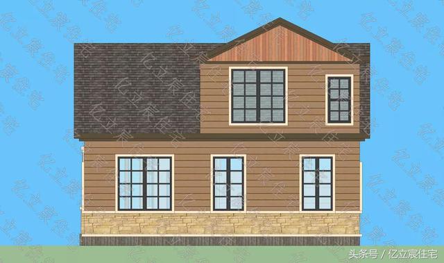 10.5米X11.7米二層精美美式田園風格別墅設(shè)計圖，享受悠閑、舒暢、自然的田園生活情趣