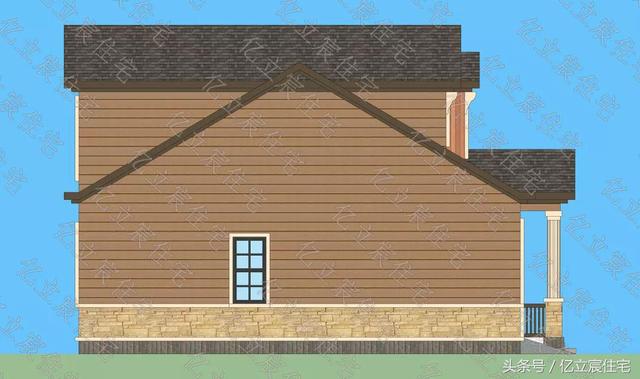 10.5米X11.7米二層精美美式田園風格別墅設(shè)計圖，享受悠閑、舒暢、自然的田園生活情趣