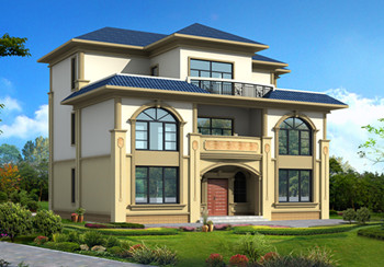 50萬(wàn)左右農(nóng)村三層別墅設(shè)計(jì)圖紙，帶大露臺(tái)，外觀大氣