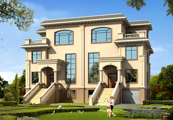 農(nóng)村兄弟雙拼三層小別墅設(shè)計(jì)圖紙，帶地下室，帶地下車庫