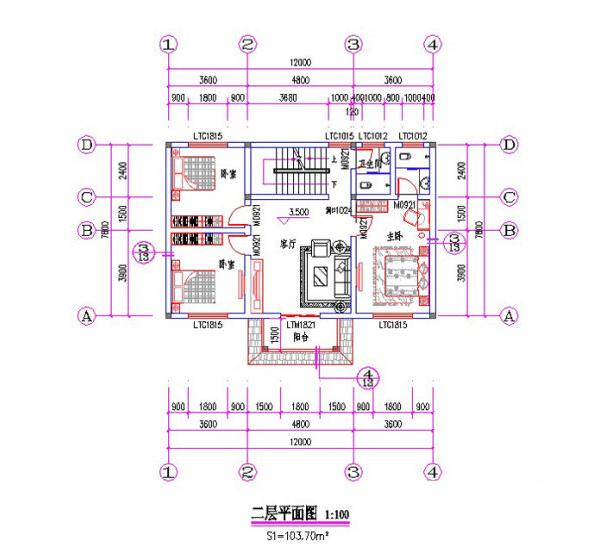 12×9米三層農(nóng)村別墅設(shè)計(jì)圖，帶閣樓，簡(jiǎn)約大氣經(jīng)濟(jì)實(shí)用，適合農(nóng)村建房。