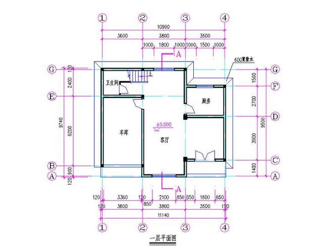 占地100平米的三層別墅設(shè)計(jì)圖，帶車庫，簡(jiǎn)單實(shí)用，造價(jià)25萬，特別適合農(nóng)村建設(shè)。