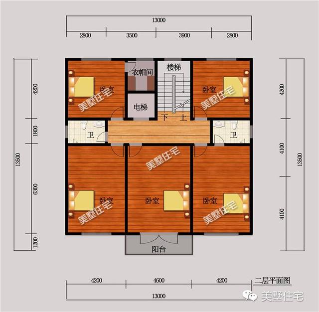 占地約175平米的三層別墅設(shè)計圖，戶型方正，外觀清新簡潔，布局實用
