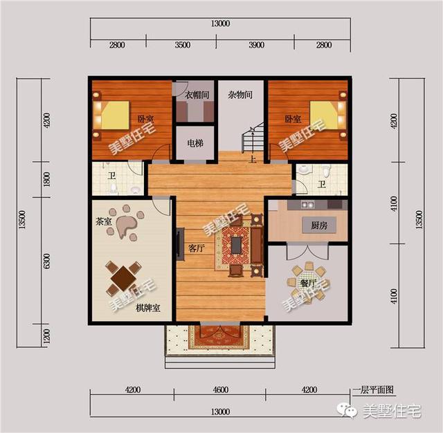 占地約175平米的三層別墅設(shè)計圖，戶型方正，外觀清新簡潔，布局實用