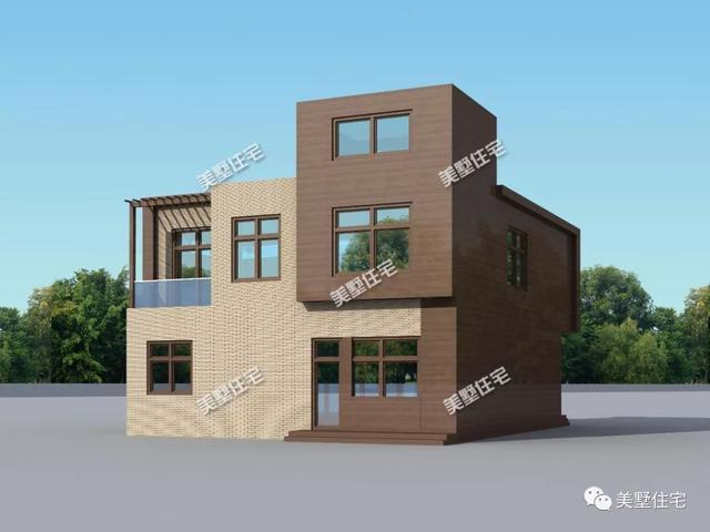 11X12米二層現(xiàn)代別墅設(shè)計(jì)圖，帶戶外平臺(tái)，簡(jiǎn)潔而不簡(jiǎn)單