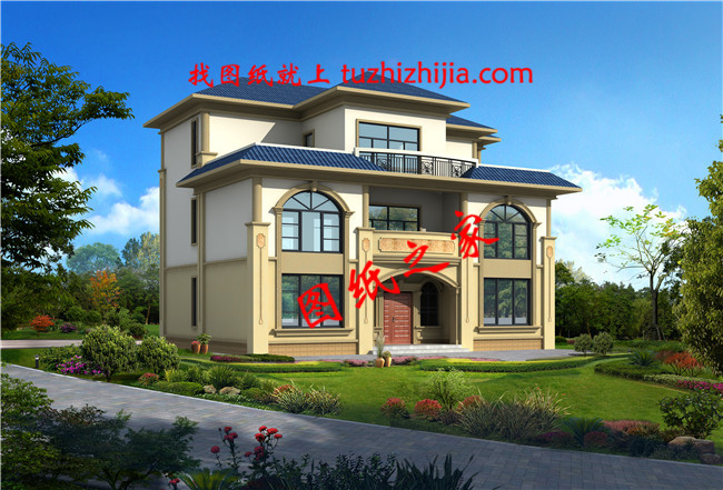 50萬左右農(nóng)村三層別墅設(shè)計圖紙，帶大露臺