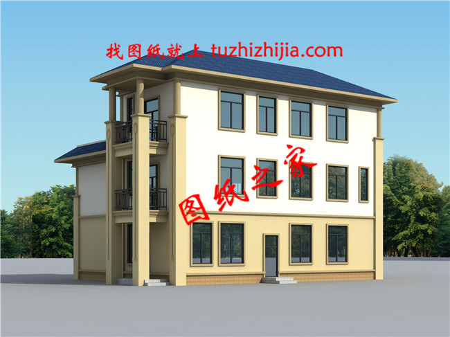 50萬左右農(nóng)村三層別墅設(shè)計圖紙，帶大露臺