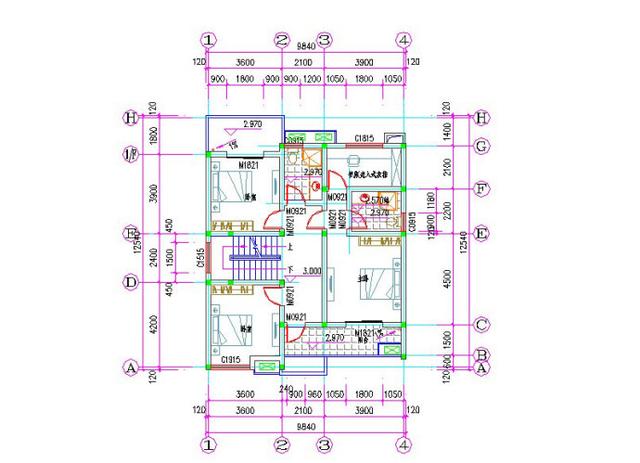 10x12米三層中式農(nóng)村自建房，帶車庫，造價30萬。