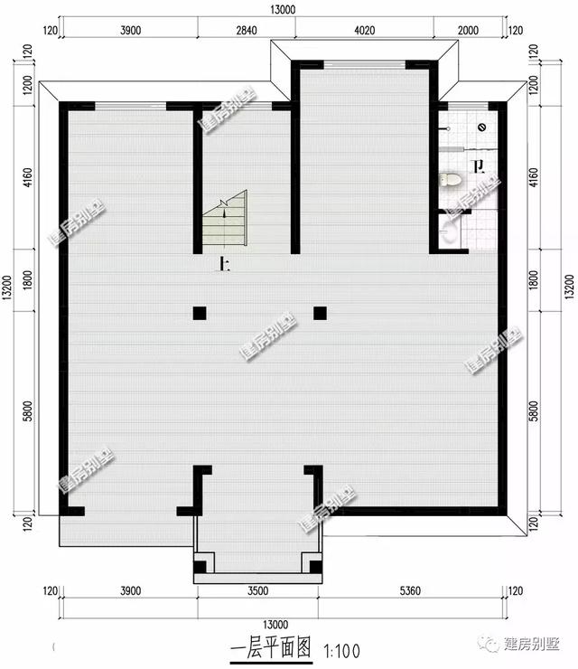 13×13.2米四層別墅設(shè)計(jì)圖，帶架空層設(shè)計(jì)+車(chē)庫(kù)，造價(jià)50萬(wàn)左右