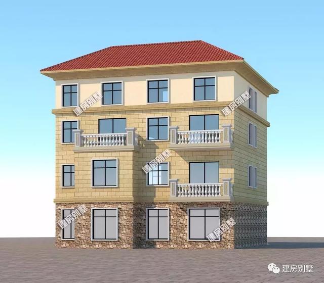 13×13.2米四層別墅設(shè)計(jì)圖，帶架空層設(shè)計(jì)+車(chē)庫(kù)，造價(jià)50萬(wàn)左右