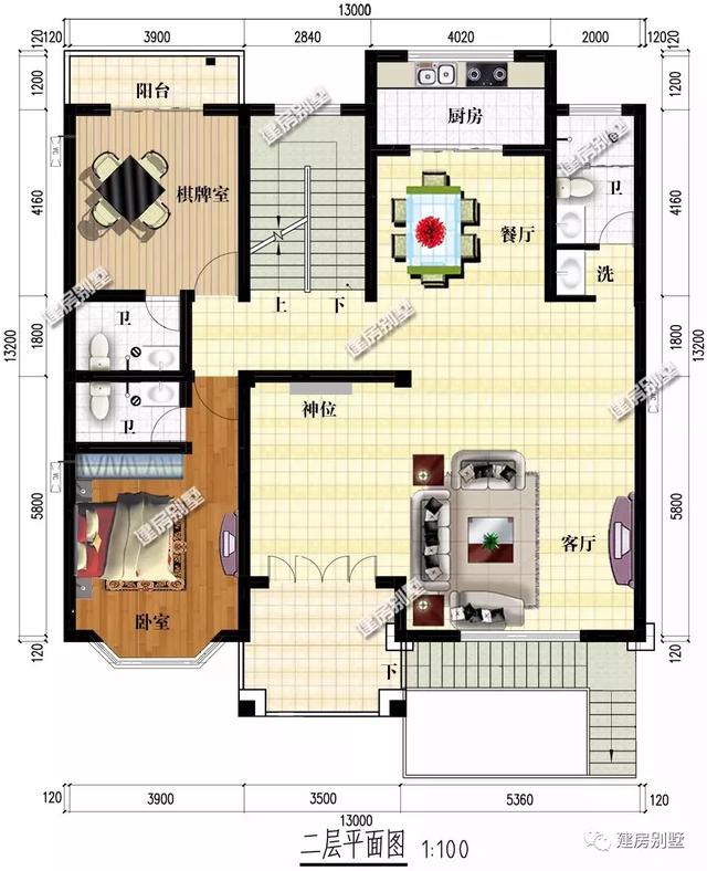 13×13.2米四層別墅設(shè)計(jì)圖，帶架空層設(shè)計(jì)+車(chē)庫(kù)，造價(jià)50萬(wàn)左右
