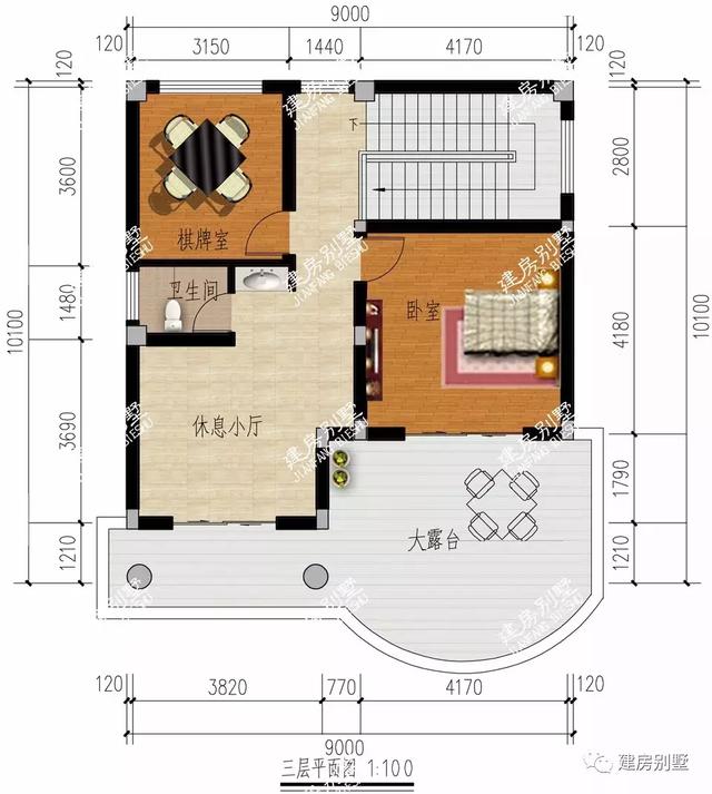 9×15.5米三層別墅設(shè)計(jì)圖，帶堂屋和車庫(kù)，建好后的效果更是讓人喜歡的不得了。