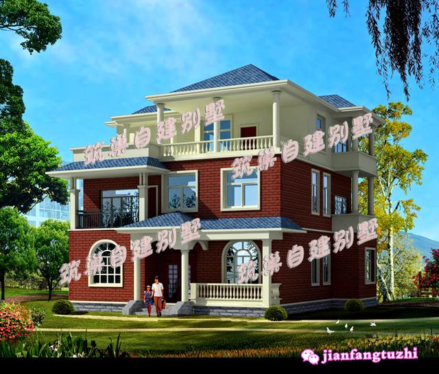 占地140平米的三層農(nóng)村自建房，帶大露臺+觀景涼亭，簡單實(shí)用