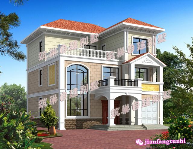 占地140平米的三層農(nóng)村自建房，帶大露臺+觀景涼亭，簡單實(shí)用