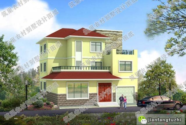 10×13米三層簡約農(nóng)村自建房，帶車庫+套房，造價(jià)35萬