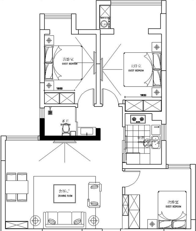 105平三室現(xiàn)代簡(jiǎn)約風(fēng)裝修，全包造價(jià)11.5萬，營(yíng)造一種輕松、自由的環(huán)境。