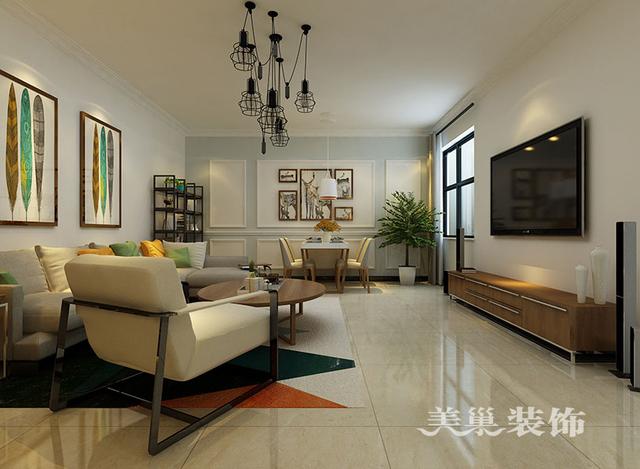 105平三室現(xiàn)代簡(jiǎn)約風(fēng)裝修，全包造價(jià)11.5萬，營(yíng)造一種輕松、自由的環(huán)境。