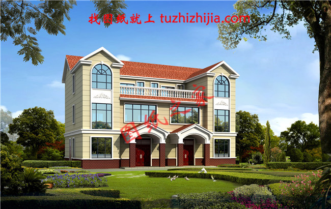 40萬(wàn)左右兄弟雙拼四間三層戶(hù)型圖及全套圖紙，戶(hù)型簡(jiǎn)單合理