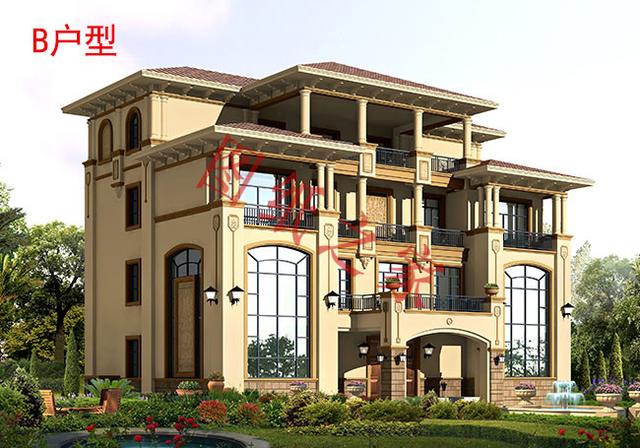 6款四層農(nóng)村別墅設(shè)計圖紙，外觀豪華大氣，溫馨舒適。