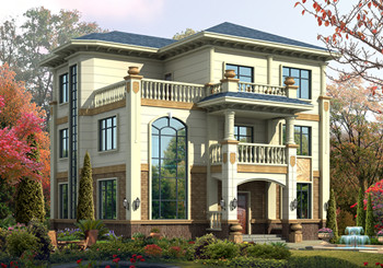 50萬左右農(nóng)村三層別墅設(shè)計圖，歐式的外觀大氣沉穩(wěn)