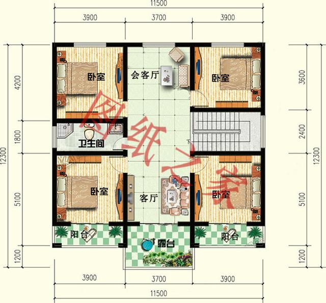 二層簡約新農(nóng)村別墅設(shè)計圖，經(jīng)典又實用，都非常符合農(nóng)村居住的需求。