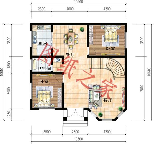 二層簡約新農(nóng)村別墅設(shè)計圖，經(jīng)典又實用，都非常符合農(nóng)村居住的需求。